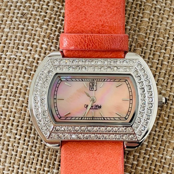 VICTORIA WIECK WATCH - ORANGE BAND MOTHER OF PEARL - Picture 2 of 8